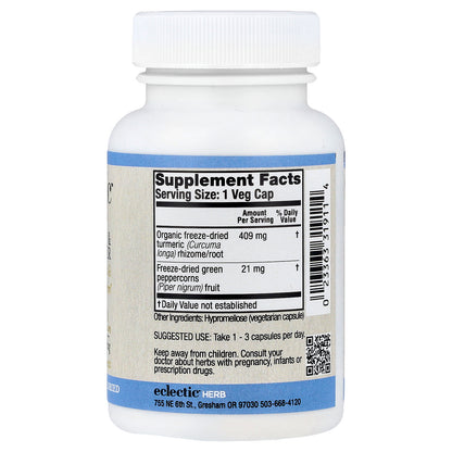 Eclectic Herb, Freeze-Dried, Turmeric & Pepper, 90 Veg Caps