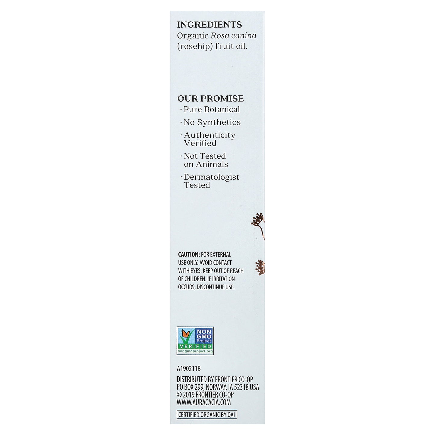 Aura Cacia, Skin Care Oil, Organic Rosehip, 1 fl oz (30 ml)