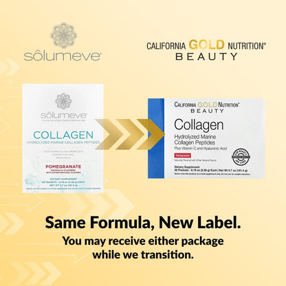 California Gold Nutrition, Collagen Peptides Plus Vitamin C & Hyaluronic Acid, Pomegranate, 30 Packets, 0.19 oz (5.38 g) Each