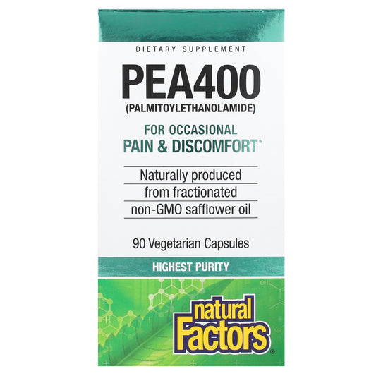 Natural Factors, PEA400, (Palmitoylethanolamide), 400 mg, 90 Vegetarian Capsules
