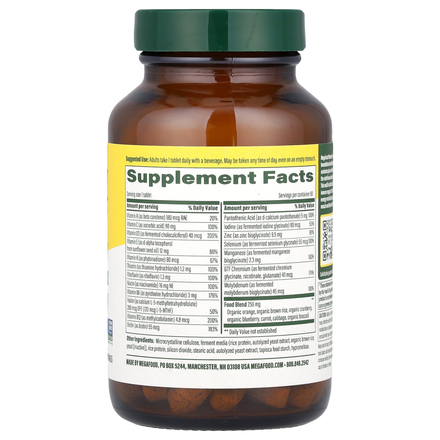 MegaFood, Women's 55+, One Daily Multivitamin, 60 Tablets