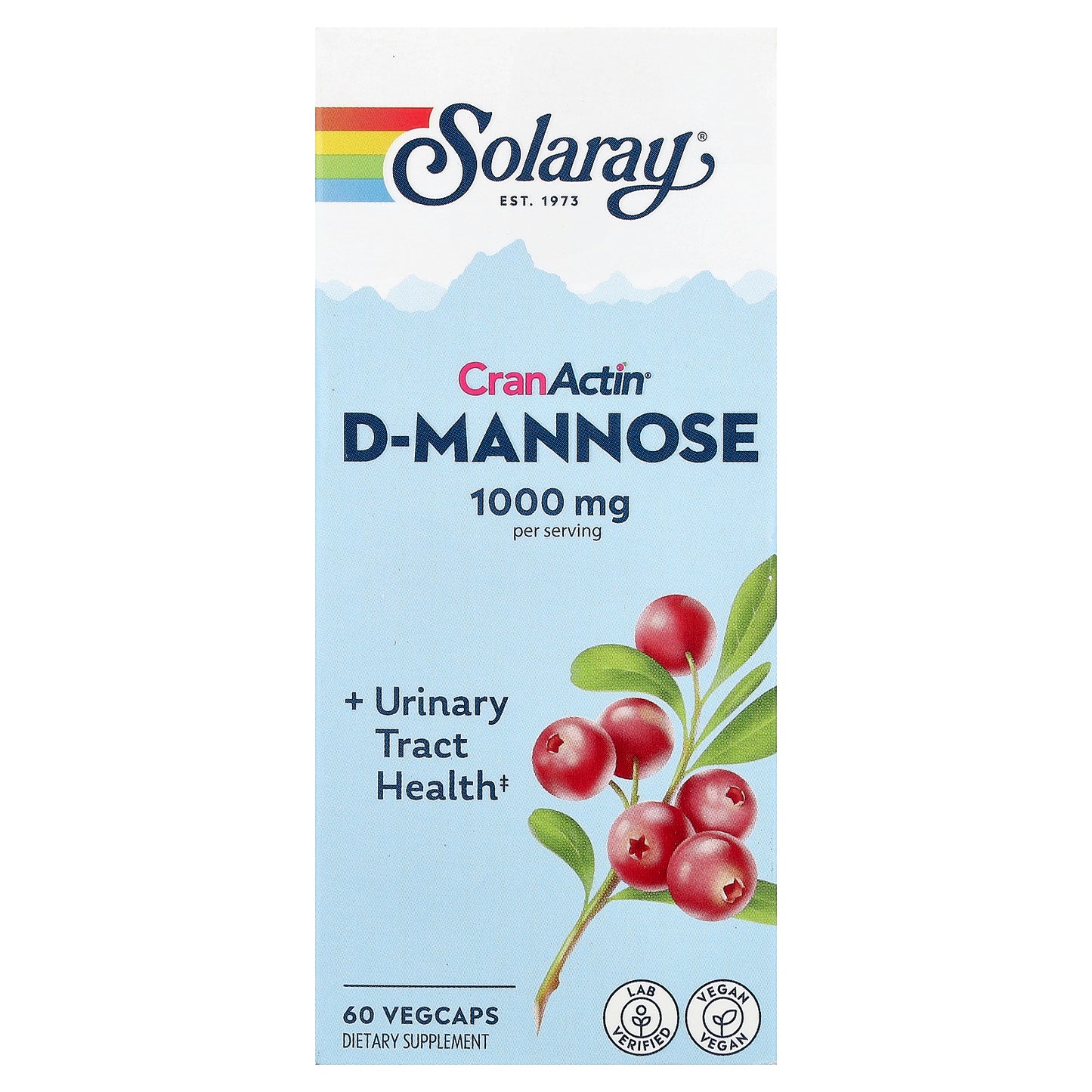 Solaray, CranActin® D-Mannose, 60 VegCaps