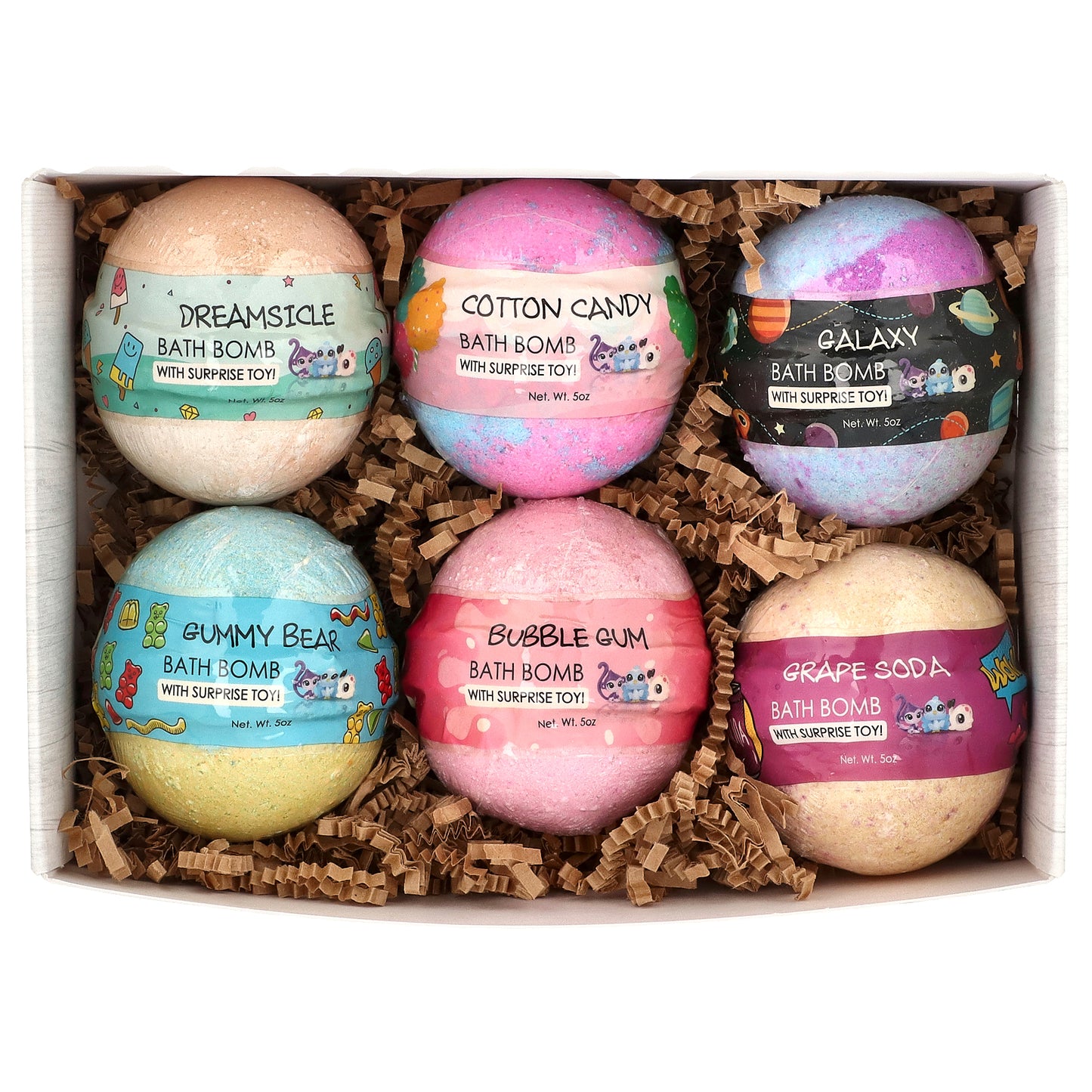 Sky Organics, Kids Bath Bomb Gift Set, 6 Bath Fizzies