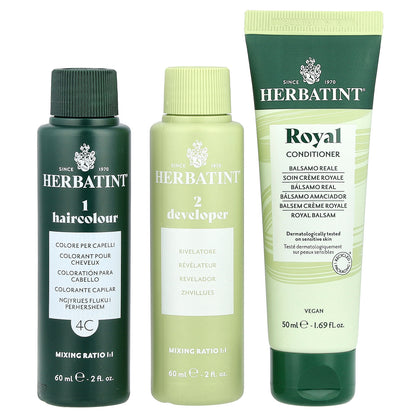 Herbatint, Permanent Haircolor Gel, 4C Ash Chestnut, 5.75 fl oz (170 ml)