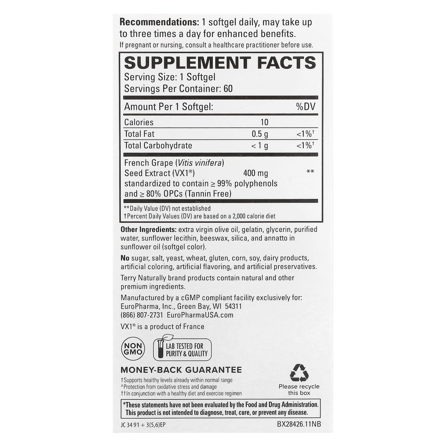 Terry Naturally, Clinical OPC®, 400 mg, 60 Softgels