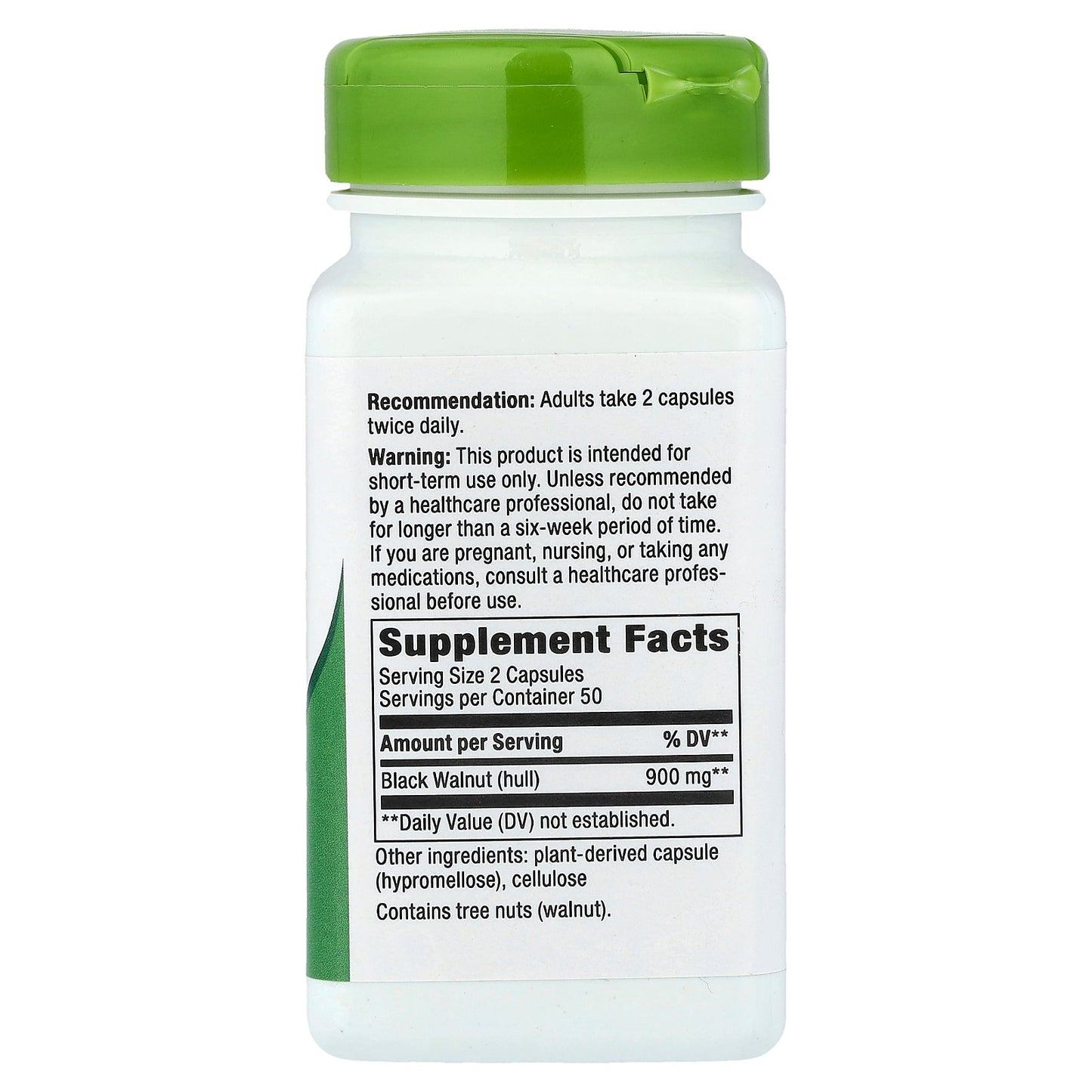 Nature's Way, Black Walnut Hulls, 100 Vegan Capsules (450 mg per Capsule)