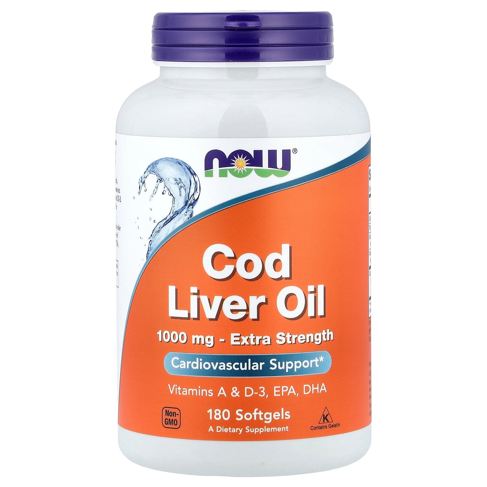 NOW Foods, Cod Liver Oil, 1,000 mg, 180 Softgels