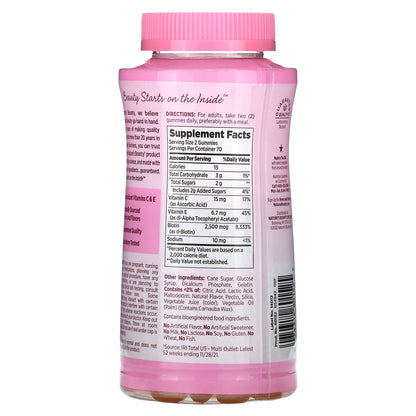 Nature's Bounty, Optimal Solutions®, Hair, Skin & Nails Gummies, Strawberry, 140 Gummies