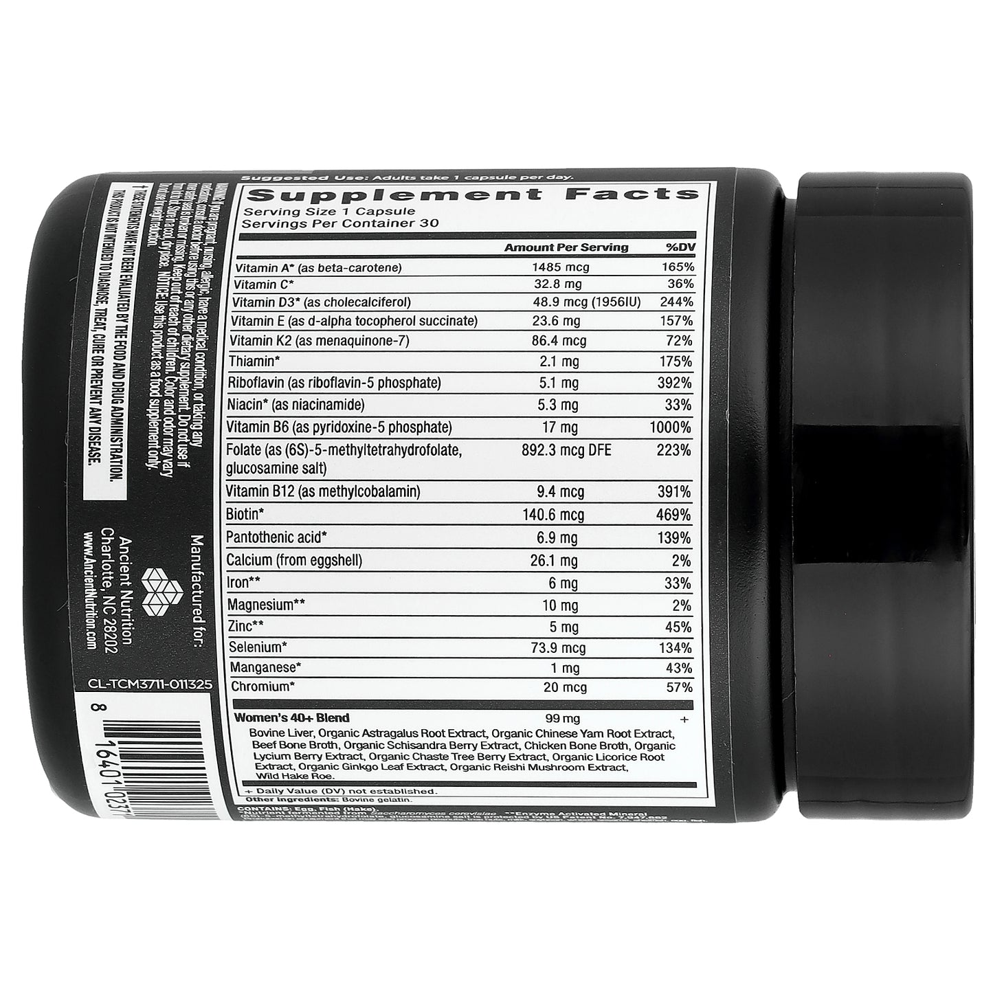 Ancient Nutrition, Women's 40+ Once Daily Multivitamin, 30 Capsules