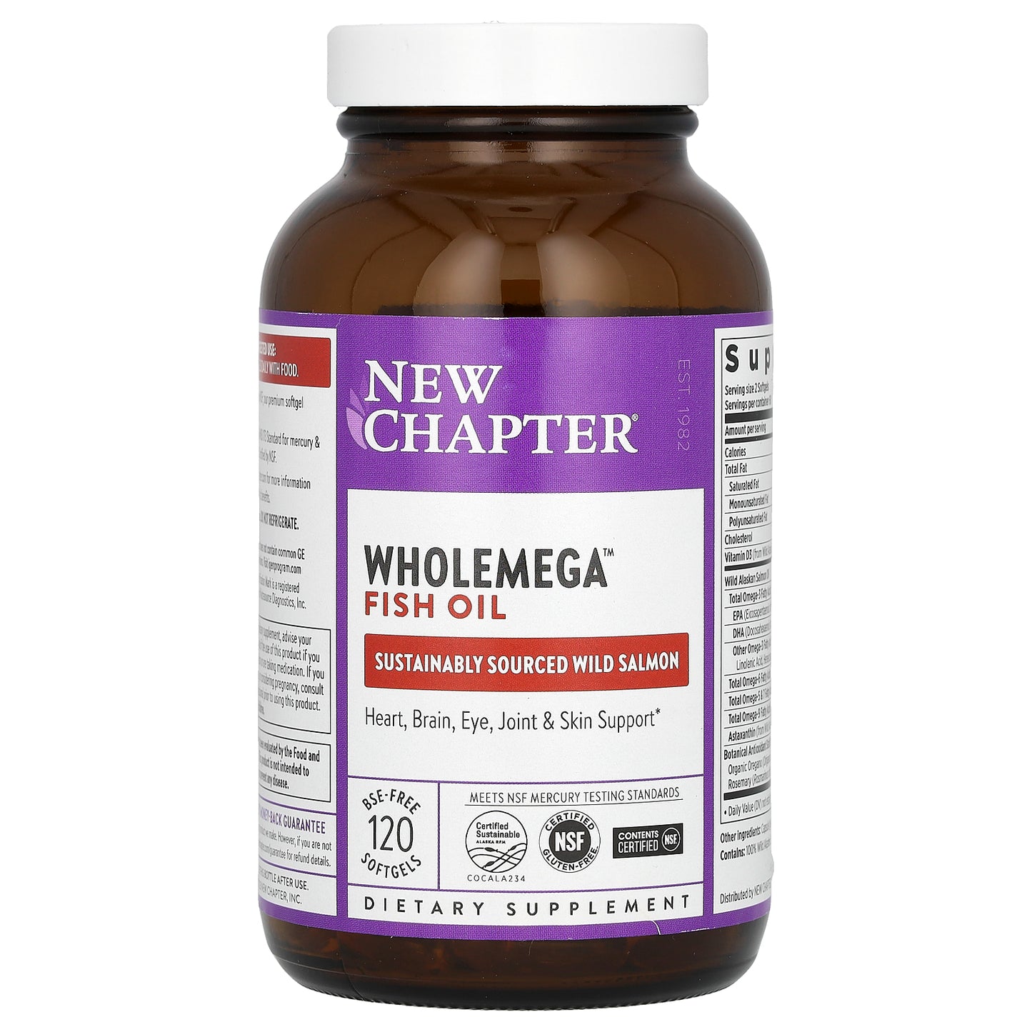 New Chapter, Wholemega Fish Oil, 120 BSE-Free Softgels