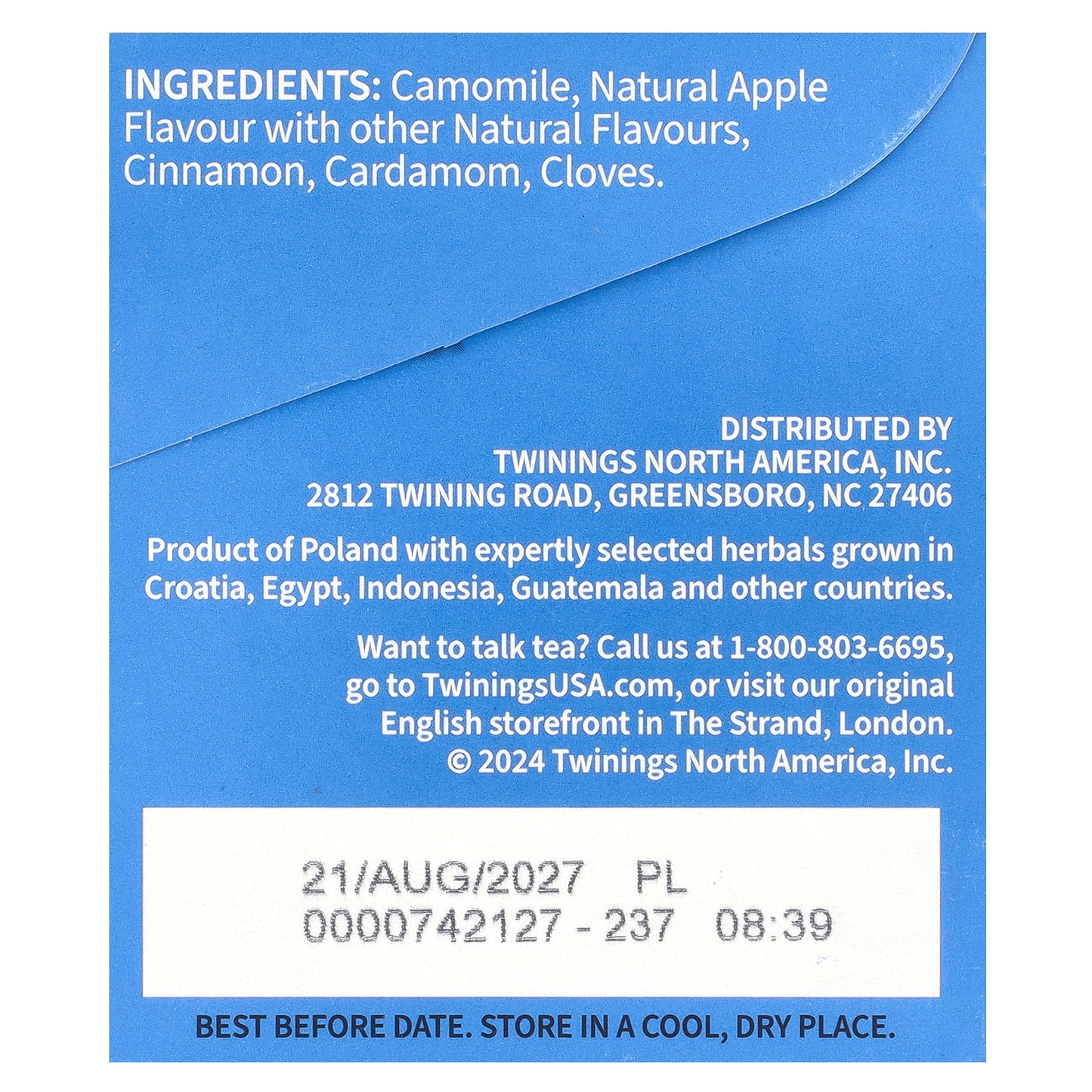 Twinings, Flavored Herbal Tea, Winter Spice, Caffeine Free, 20 Tea Bags, 1.41 oz (40 g)