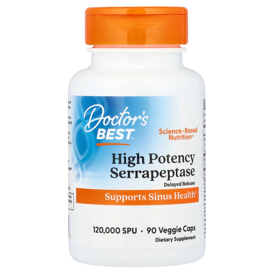 Doctor's Best, High Potency Serrapeptase, 120,000 SPU, 90 Veggie Caps