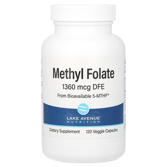 Lake Avenue Nutrition, Methyl Folate, 800 mcg, 120 Veggie Capsules