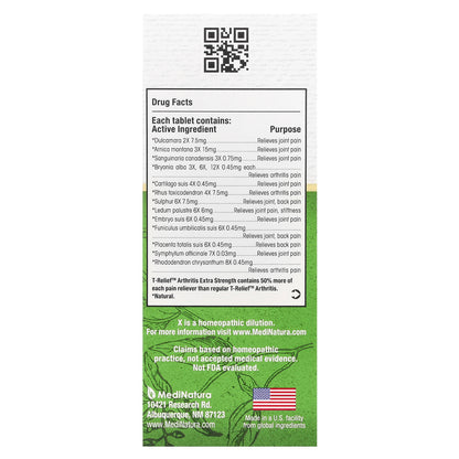 MediNatura, T-Relief™, Arnica +12, Arthritis Pain Relief, 100 Tablets