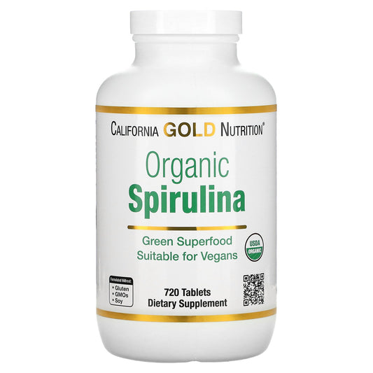 California Gold Nutrition, Organic Spirulina, 500 mg, 720 Tablets