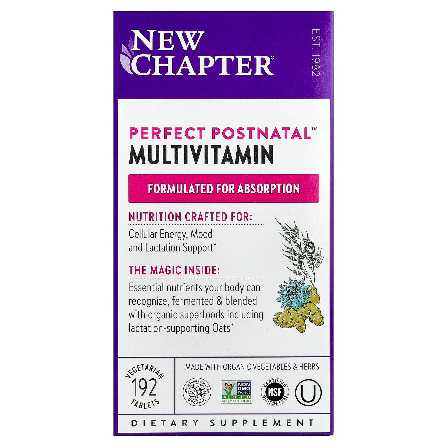 New Chapter, Perfect Postnatal™ Multivitamin, 192 Vegetarian Tablets