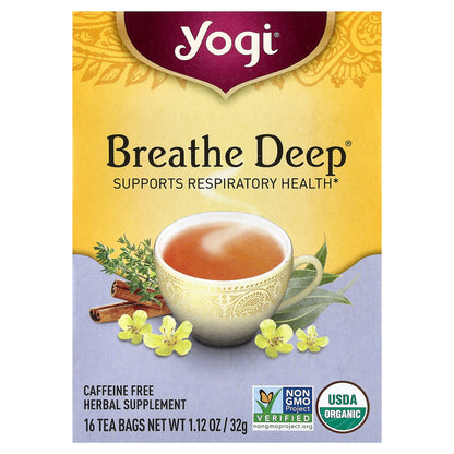 Yogi Tea, Breathe Deep®, Caffeine Free, 16 Tea Bags, 1.12 oz (32 g)