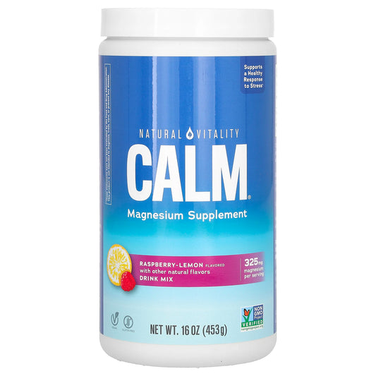 Natural Vitality, CALM®, Magnesium Supplement Drink Mix, Raspberry-Lemon, 16 oz (453 g)