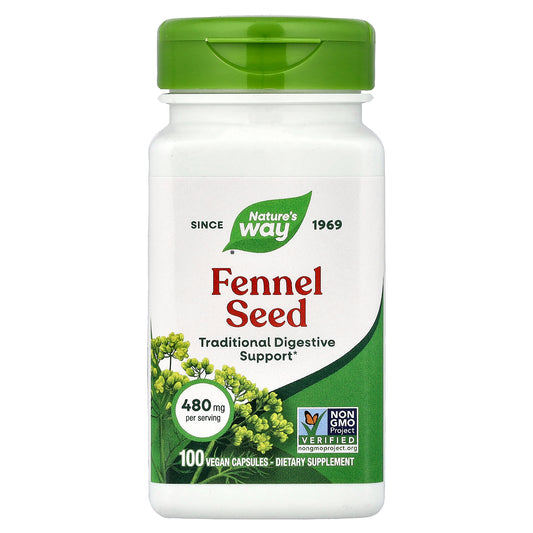 Nature's Way, Fennel Seed, 480 mg, 100 Vegan Capsules