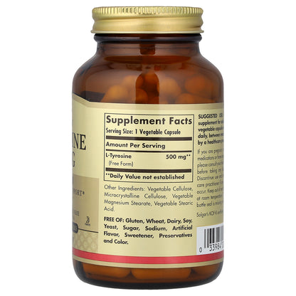 Solgar, L-Tyrosine, 500 mg, 100 Vegetable Capsules