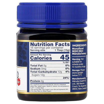 Manuka Health, Raw Manuka Honey, UMF 10+, MGO 263+, 8.8 oz (250 g)