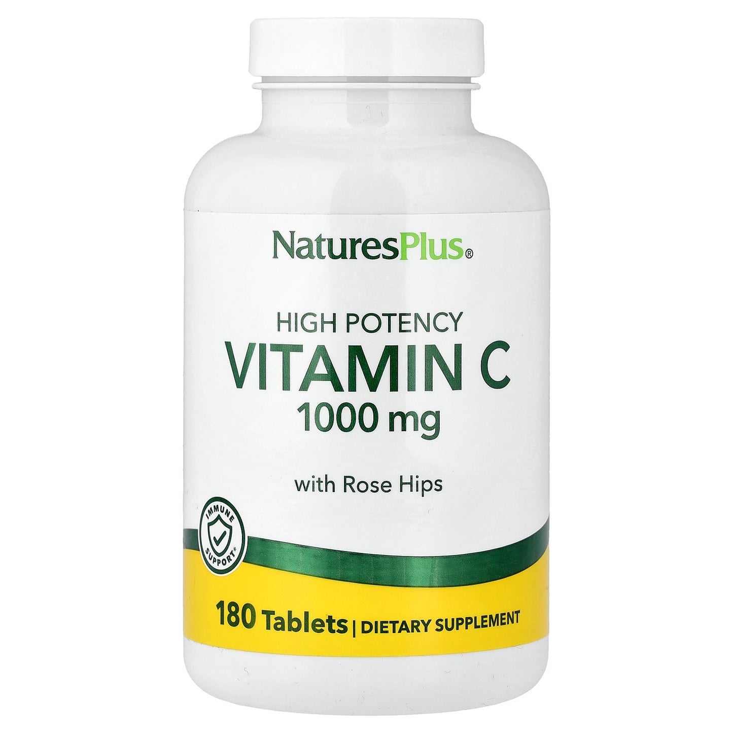 NaturesPlus, Vitamin C With Rose Hips, High Potency, 180 Tablets