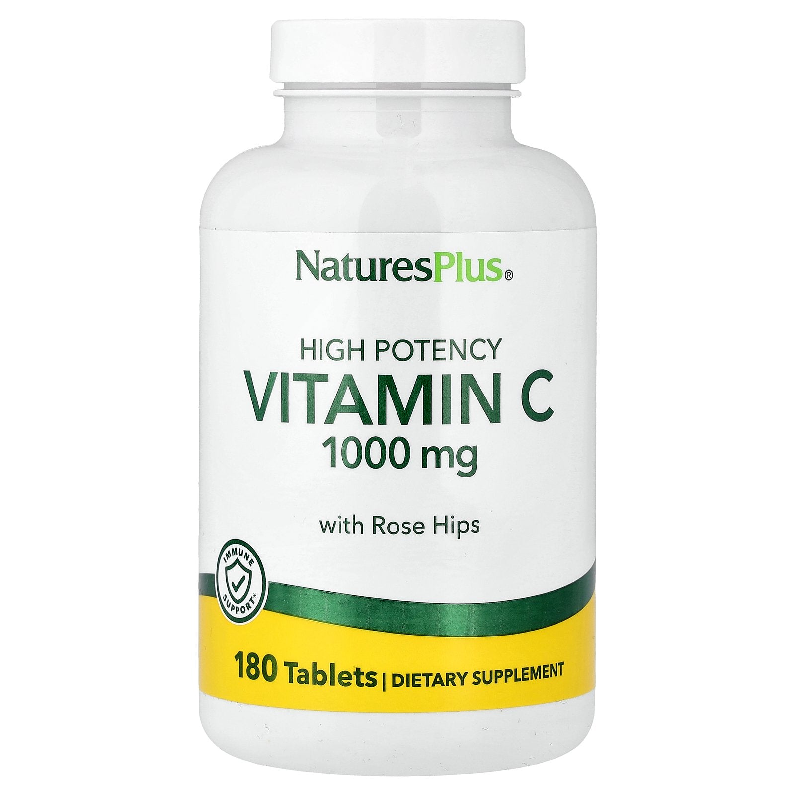NaturesPlus, Vitamin C With Rose Hips, High Potency, 180 Tablets