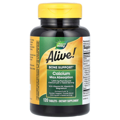 Nature's Way, Alive! Calcium Max Absorption, 120 Tablets