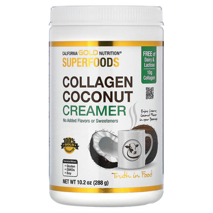 California Gold Nutrition, Superfoods, Collagen Coconut Creamer, Unsweetened, 10.2 oz (288 g)