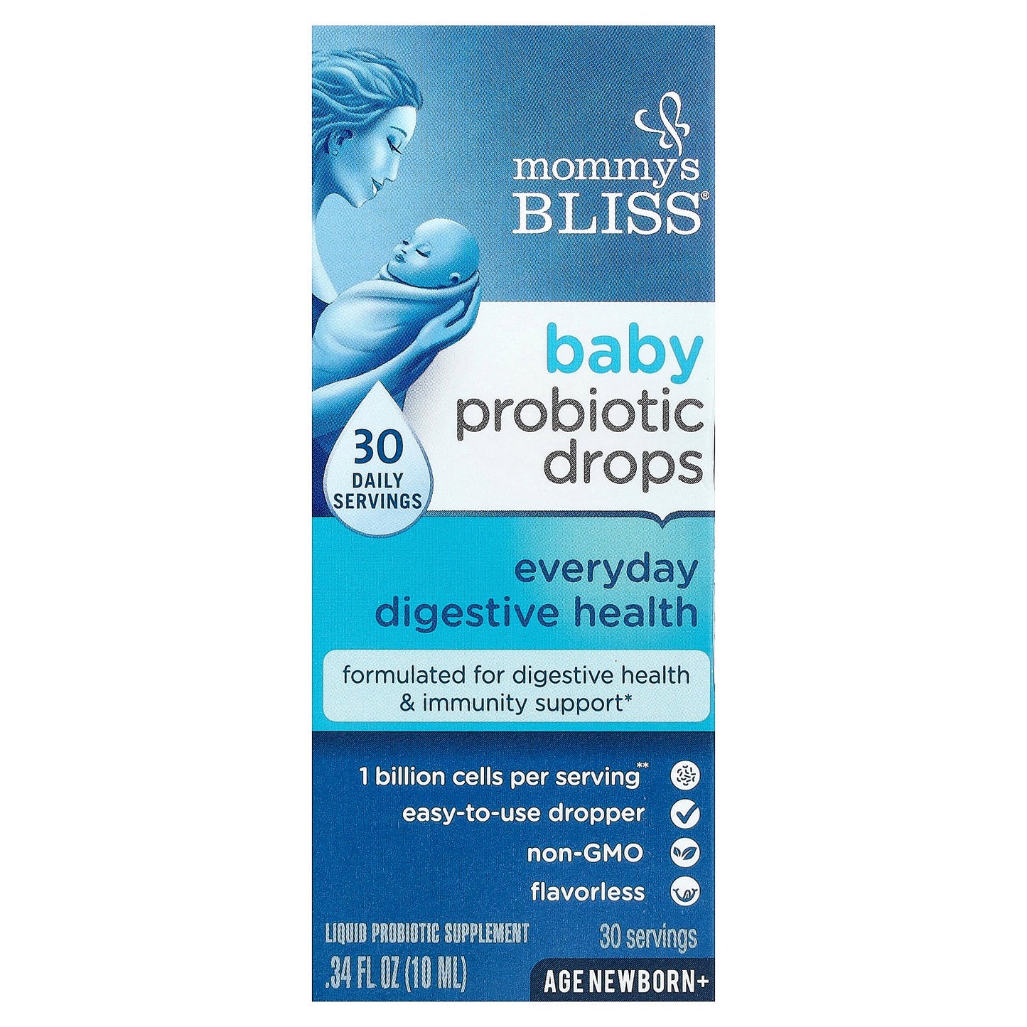 Mommy's Bliss, Baby Probiotic Drops, Everyday Digestive Health, Newborn+, 0.34 fl oz (10 ml)