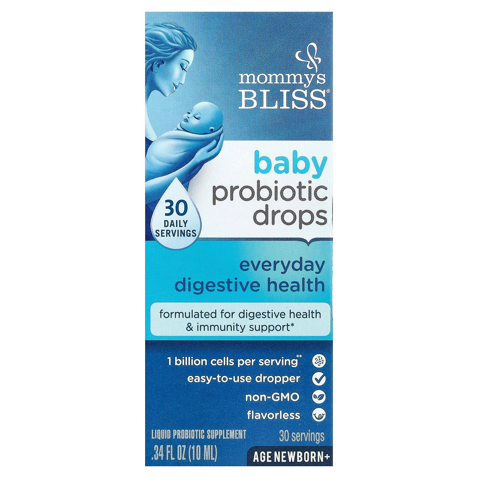 Mommy's Bliss, Baby Probiotic Drops, Everyday Digestive Health, Newborn+, 0.34 fl oz (10 ml)