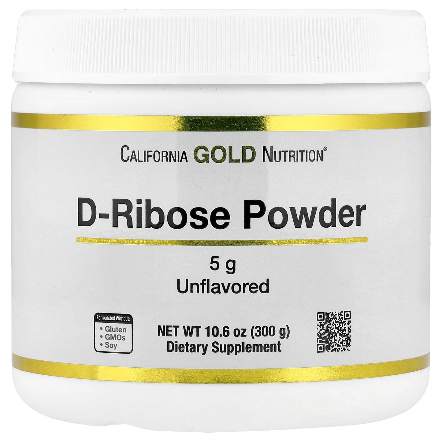 California Gold Nutrition, D-Ribose Powder, Unflavored, 10.6 oz (300 g)