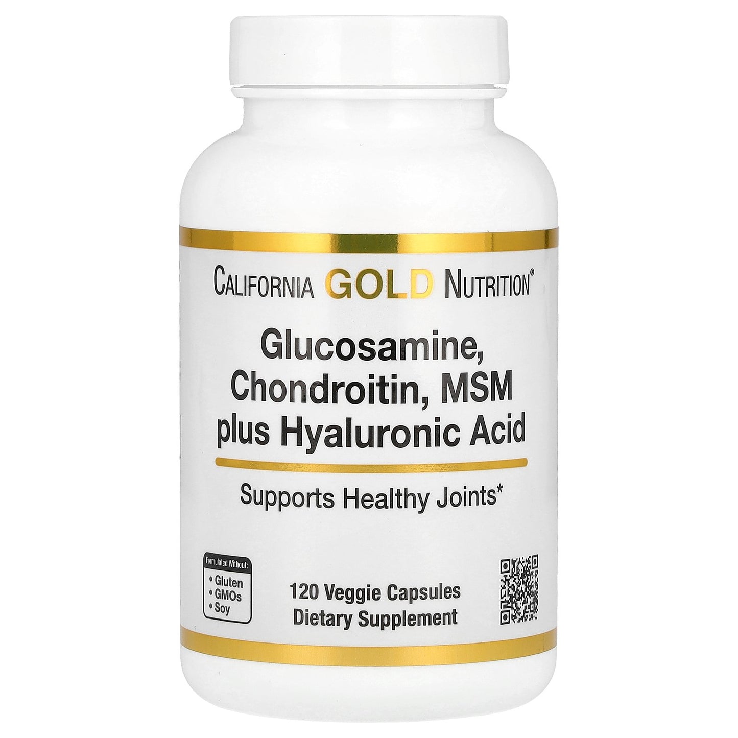 California Gold Nutrition, Glucosamine, Chondroitin, MSM Plus Hyaluronic Acid, 120 Veggie Caps