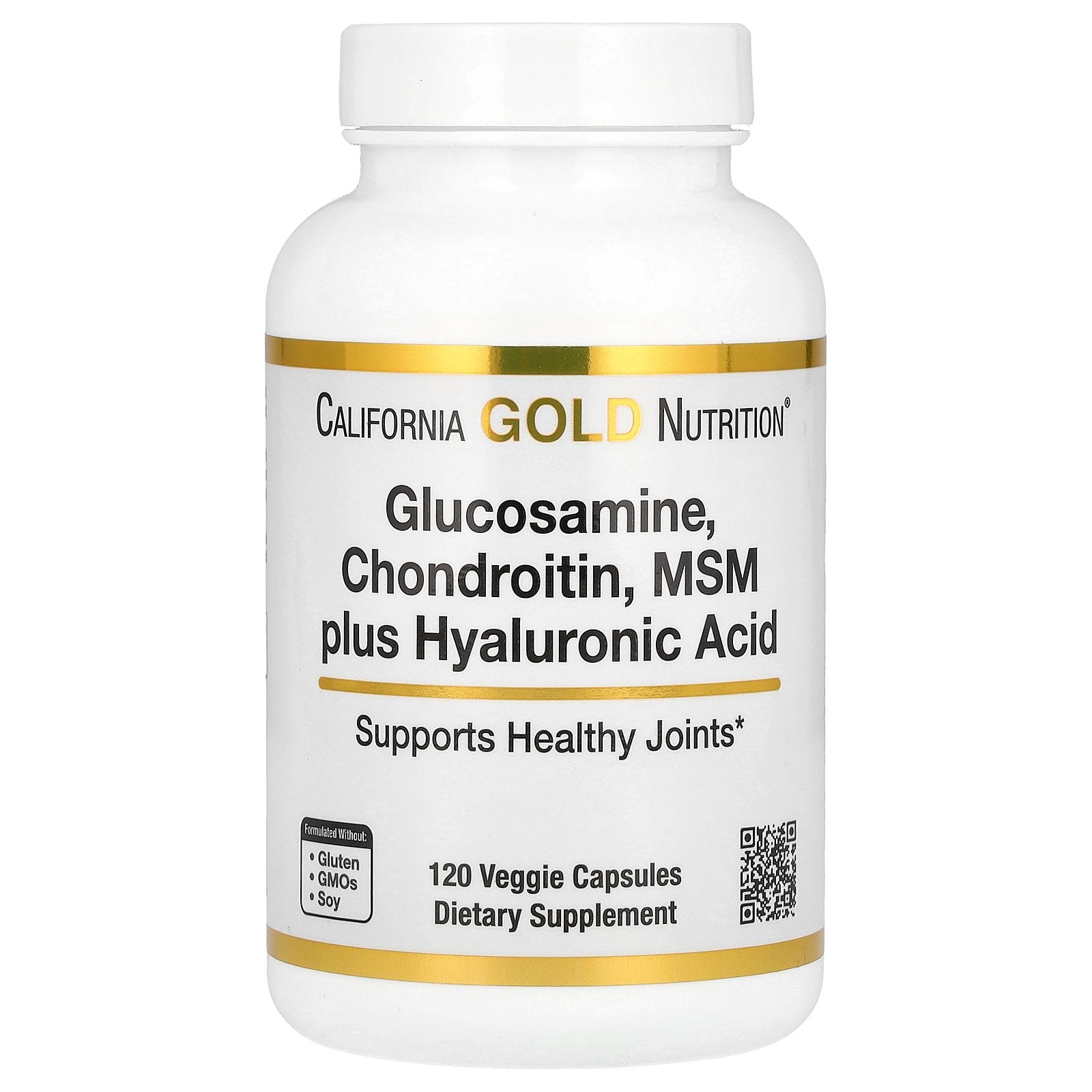 California Gold Nutrition, Glucosamine, Chondroitin, MSM Plus Hyaluronic Acid, 120 Veggie Caps
