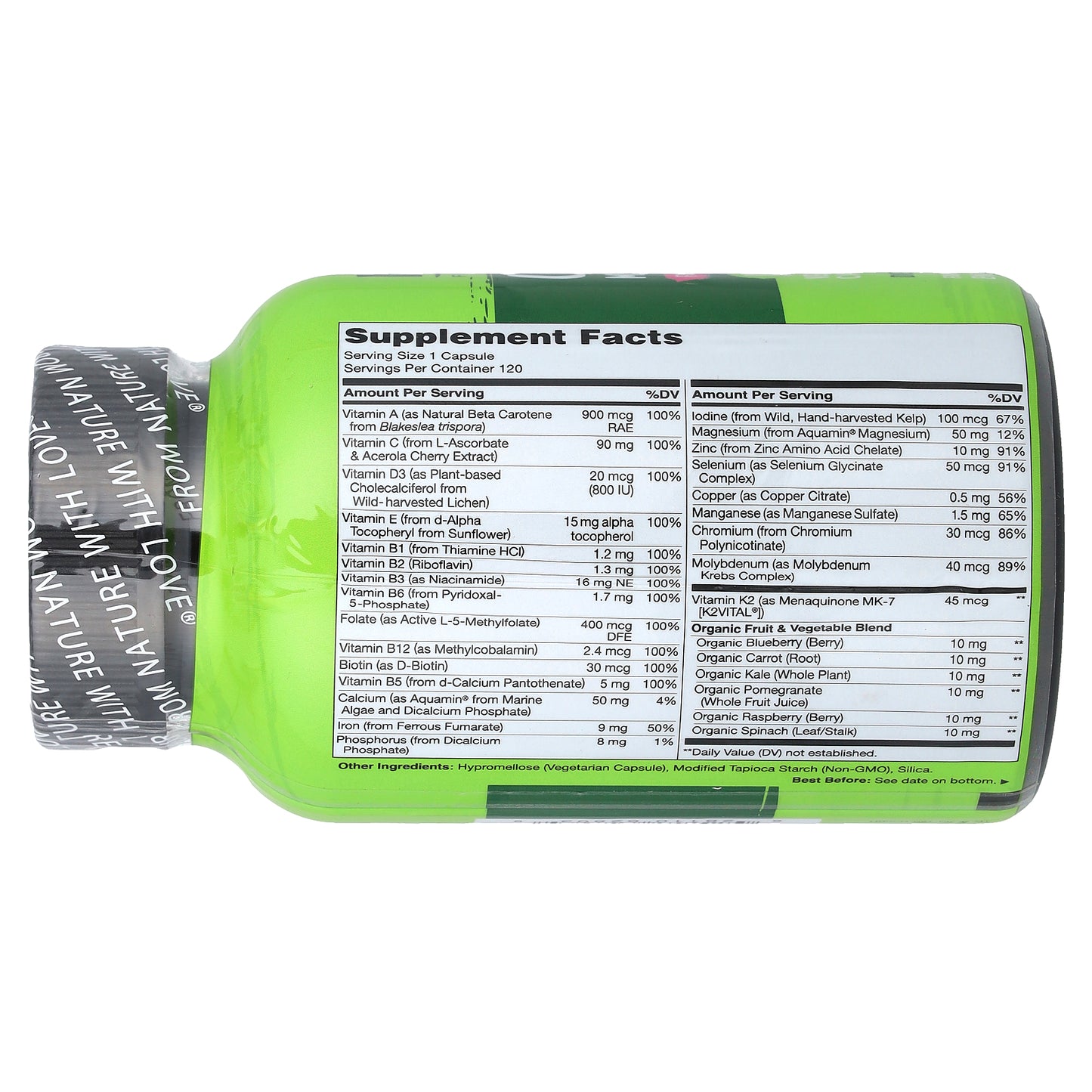 NATURELO, One Daily Multivitamin, For Women, 120 Vegetarian Capsules