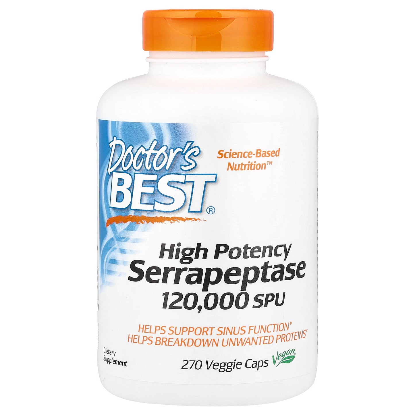 Doctor's Best, High Potency Serrapeptase, 120,000 SPU, 270 Veggie Caps