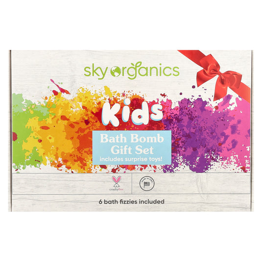 Sky Organics, Kids Bath Bomb Gift Set, 6 Bath Fizzies