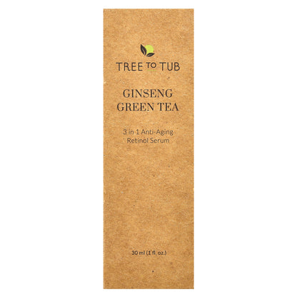 Tree To Tub, Ginseng Green Tea, 3-in-1 Anti-Aging Retinol Serum, 1 fl oz (30 ml)