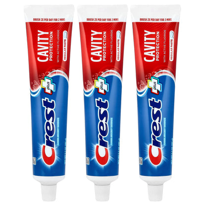 Crest, Cavity Protection, Fluoride Anticavity Toothpaste, Regular Paste, 3 Pack, 5.7 oz (161 g) Each