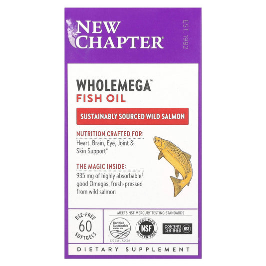 New Chapter, Wholemega Fish Oil, 60 Softgels