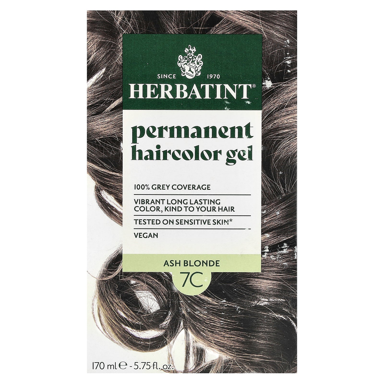 Herbatint, Permanent Haircolor Gel, 7C Ash Blonde, 5.75 fl oz (170 ml)