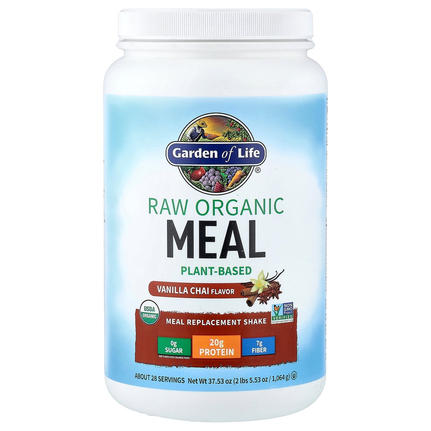 Garden of Life, RAW Organic Meal Replacement Shake, Vanilla Chai, 2 lbs 5.53 oz (1,064 g)
