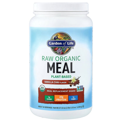 Garden of Life, RAW Organic Meal Replacement Shake, Vanilla Chai, 2 lbs 5.53 oz (1,064 g)