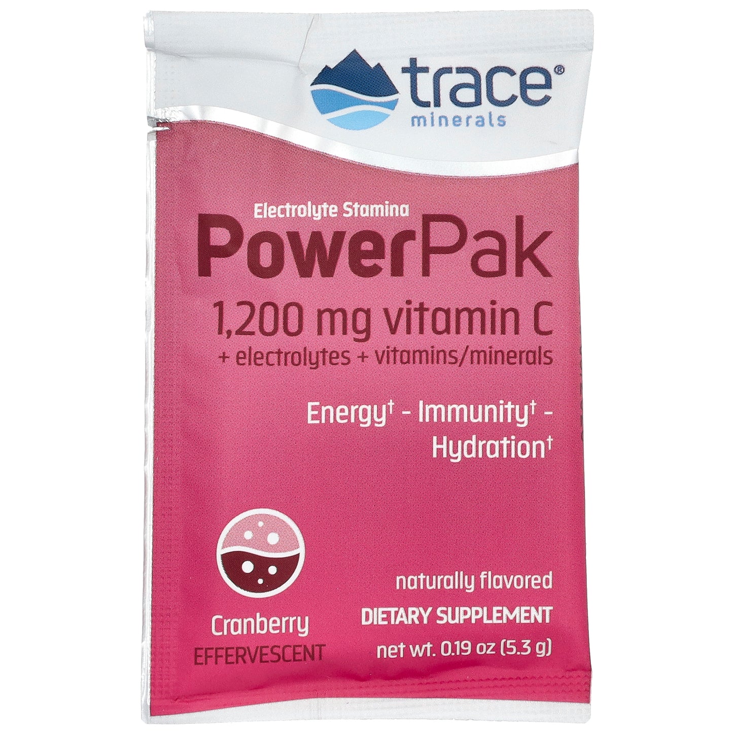 Trace, Electrolyte Stamina PowerPak, Cranberry, 30 Packets, 0.19 oz (5.3 g) Each