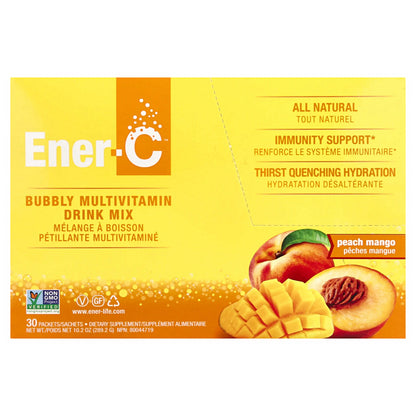 Ener-C, Bubbly Multivitamin Drink Mix, Peach Mango, 30 Packets, 0.3 oz (9.64 g) Each