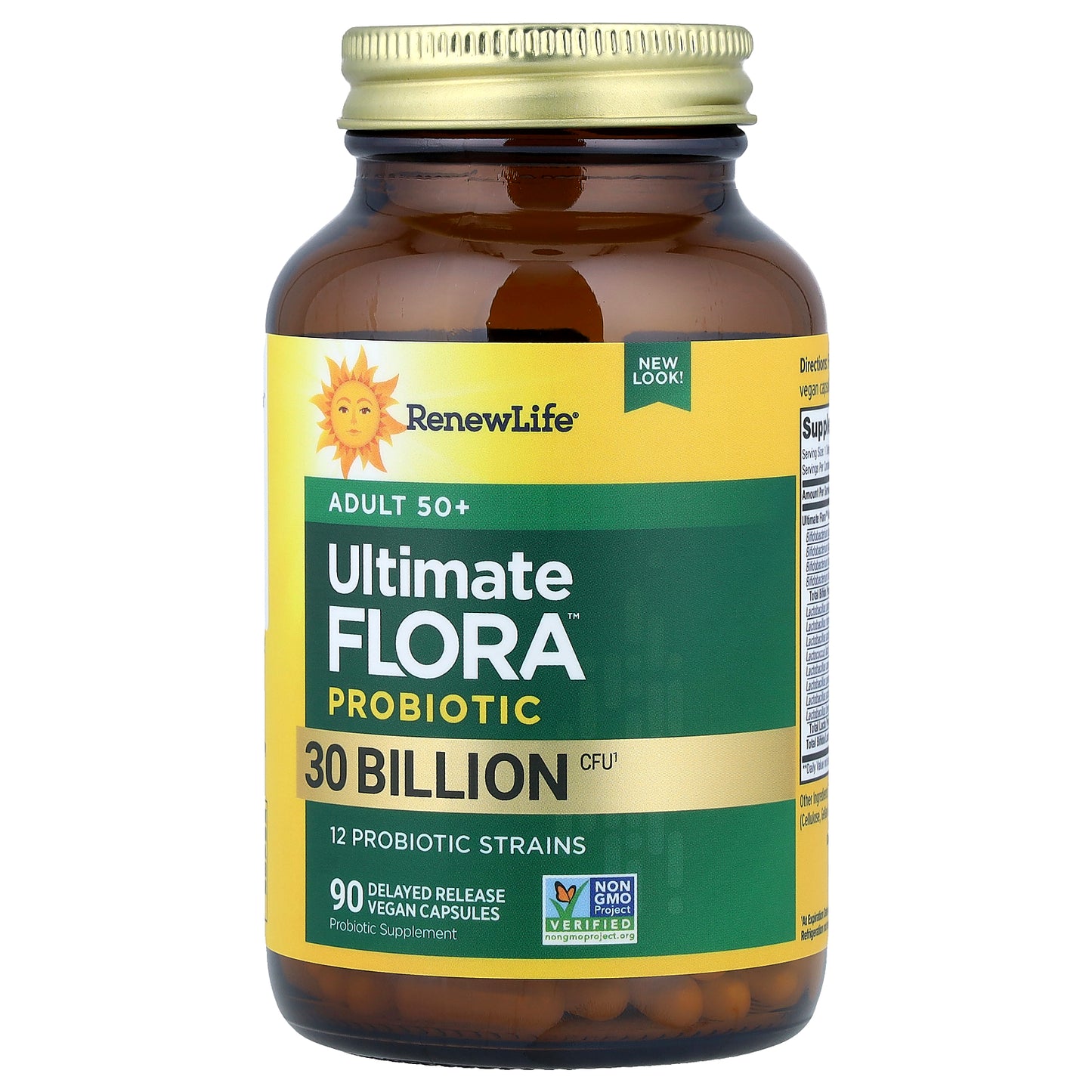 Renew Life, Ultimate Flora™ Probiotic, Adult 50+ , 30 Billion CFU, 90 Delayed Release Vegan Capsules