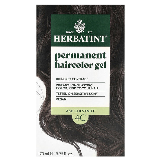 Herbatint, Permanent Haircolor Gel, 4C Ash Chestnut, 5.75 fl oz (170 ml)