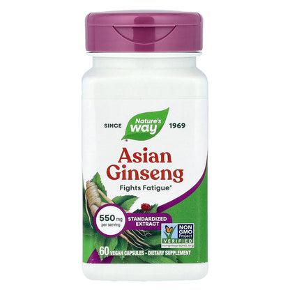 Nature's Way, Asian Ginseng, 550 mg, 60 Vegan Capsules