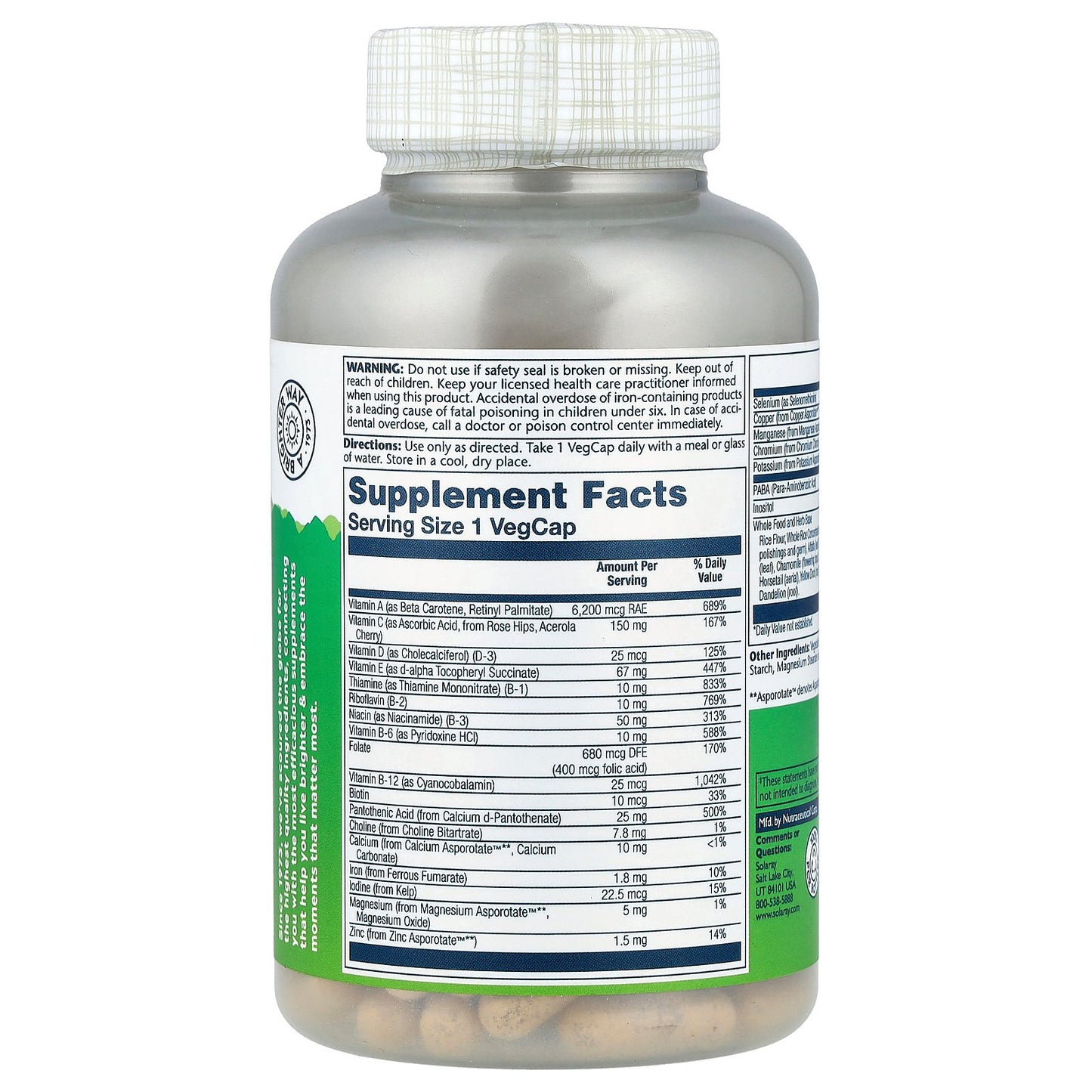 Solaray, Once Daily High Energy Multivitamin, 120 VegCaps