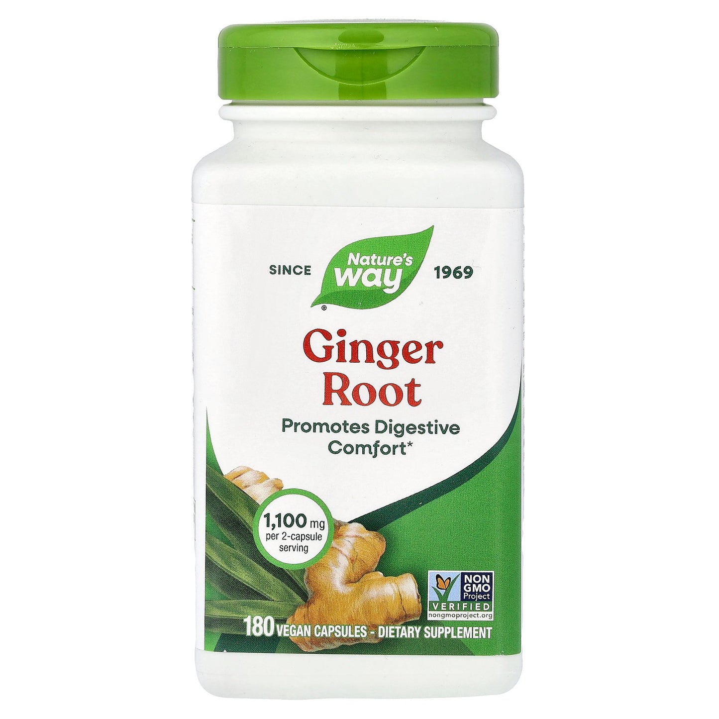 Nature's Way, Ginger Root, 180 Vegan Capsules (550 mg per Capsule)